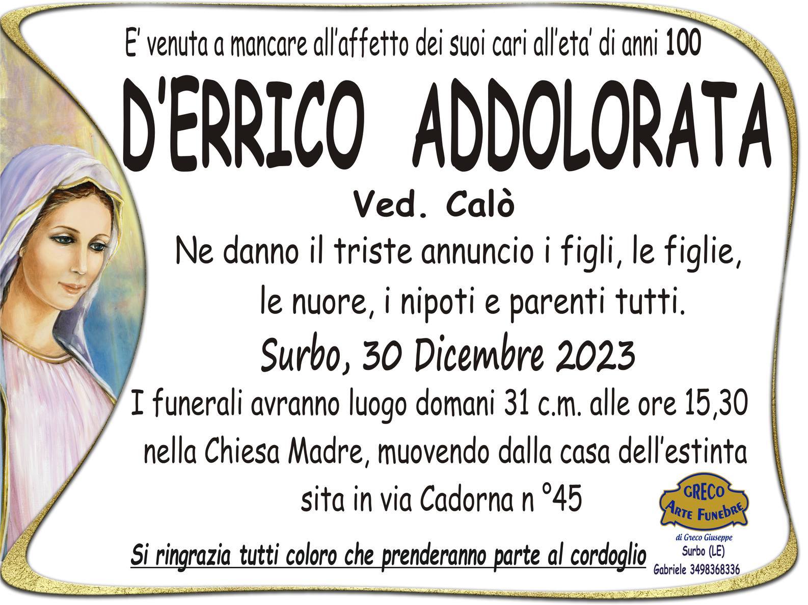 D'Errico Addolorata